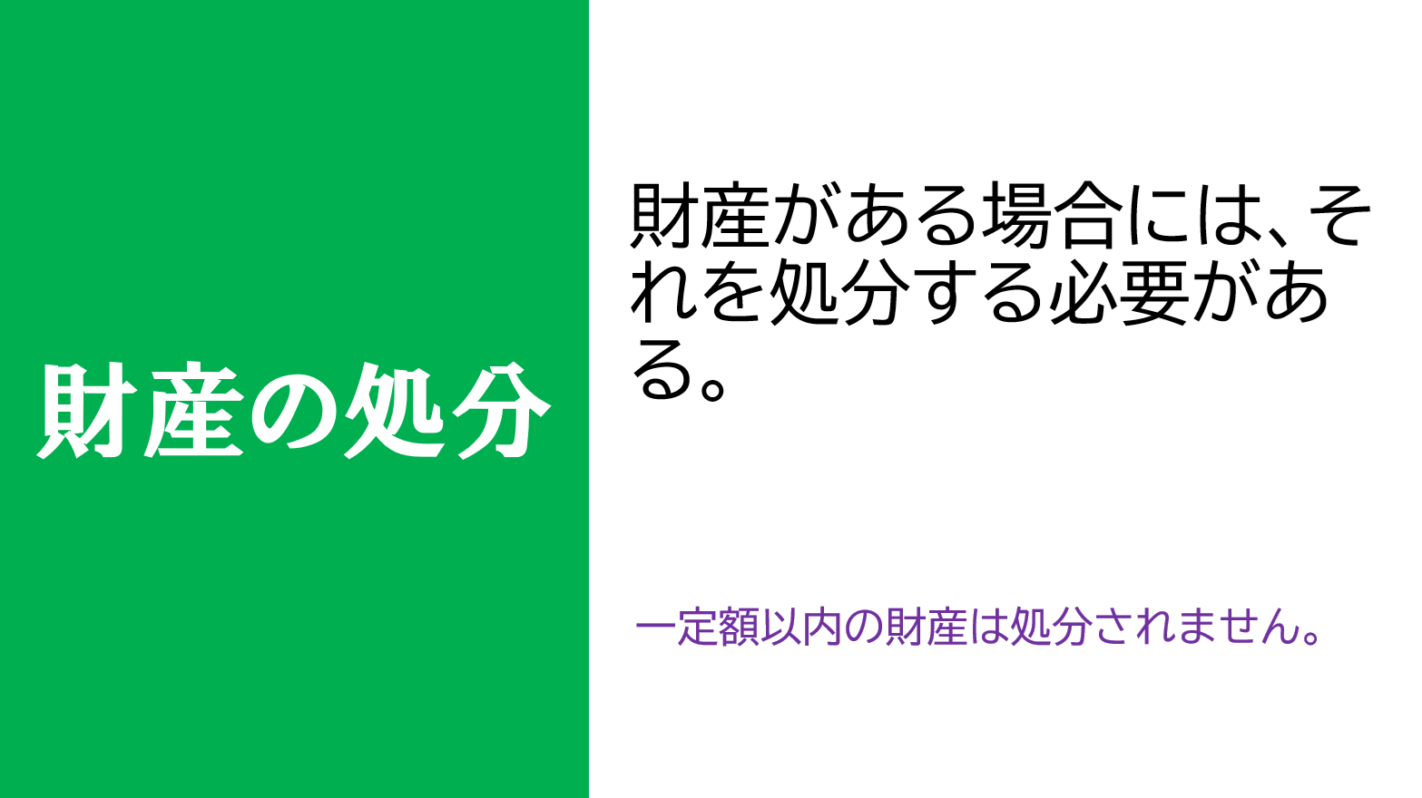 自己破産の手続きでは、財産がある場合には、それを処分する必要がある。